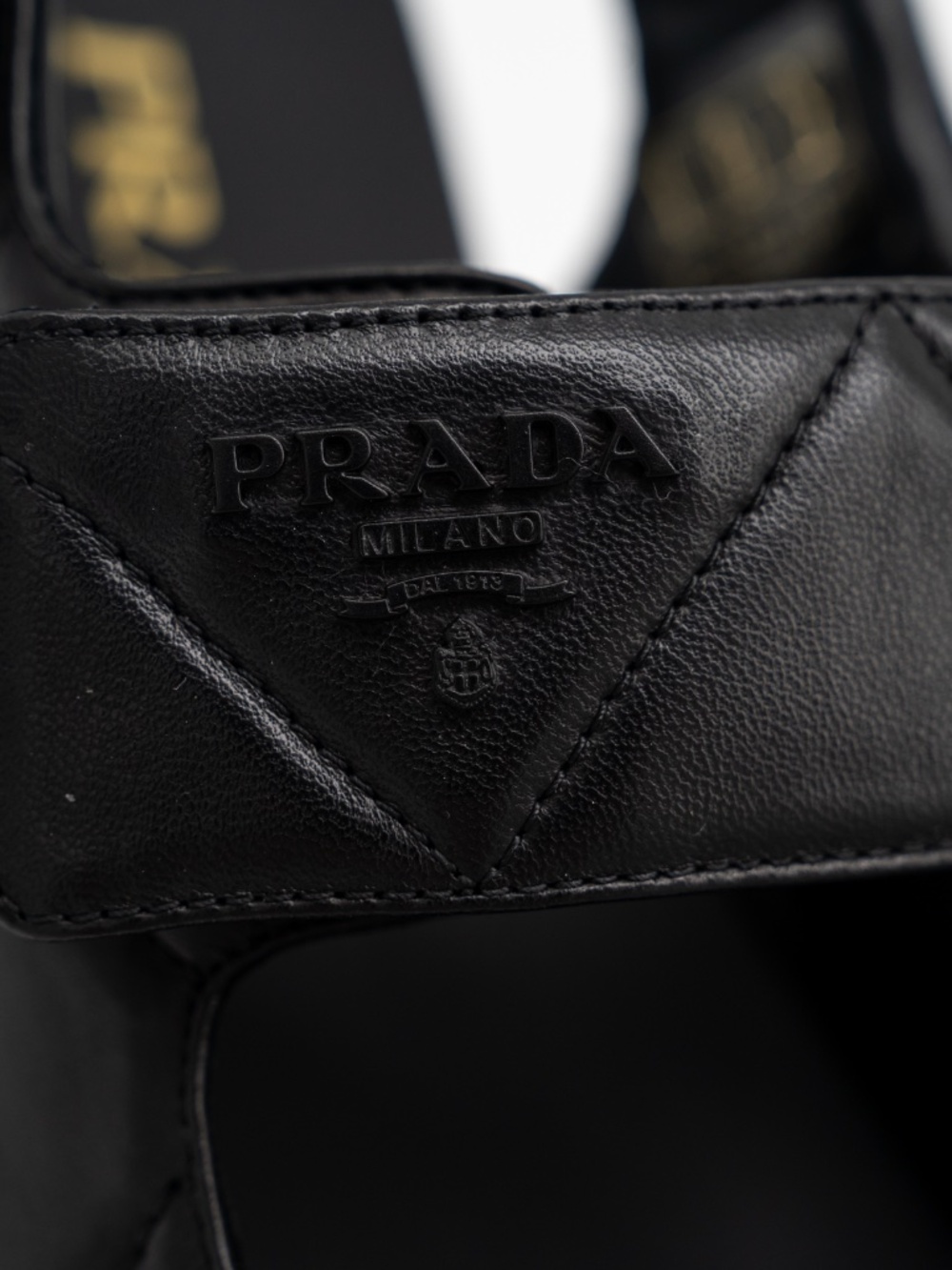 Prada Women's Monolith Nappa Leather Black Sandals Quilted size 40 eu 10 US - Picture 8 of 12